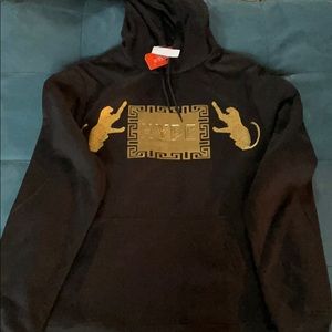 Men’s Black & Gold “Hype” hoodie XL NWT